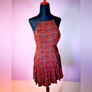 Abercrombie & Fitch Vibrant Red and Blue Mini Cocktail Dress | Sz:XS